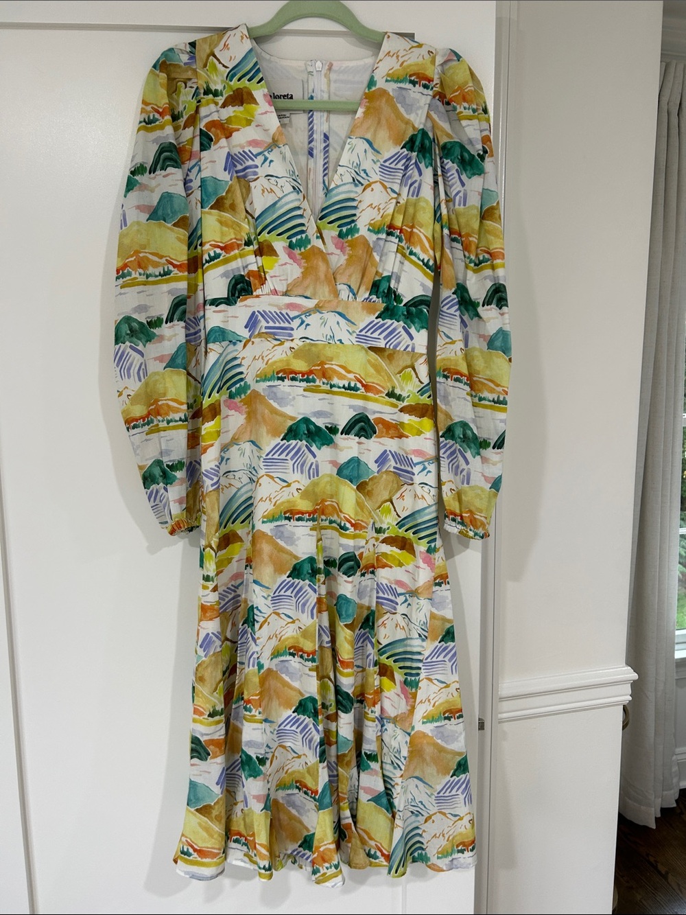 Kids Mountain Print Nightgown in Yellow & Green by